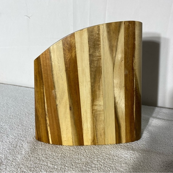 Vintage Two Tone Wood Knife Block - Picture 14 of 16
